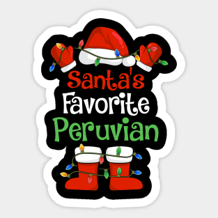 Santa's Favorite Peruvian Funny Christmas Pajamas Sticker